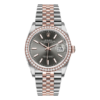 Rolex Datejust Rolesor Everose Gold Dark Rhodium Index Dial - Diamond Bezel