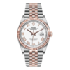 Rolex Datejust Rolesor Everose Gold White Roman Dial