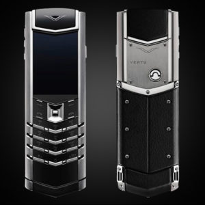 VERTU CŨ SIGNATURE S STAINLESS STEEL BLACK LEATHER